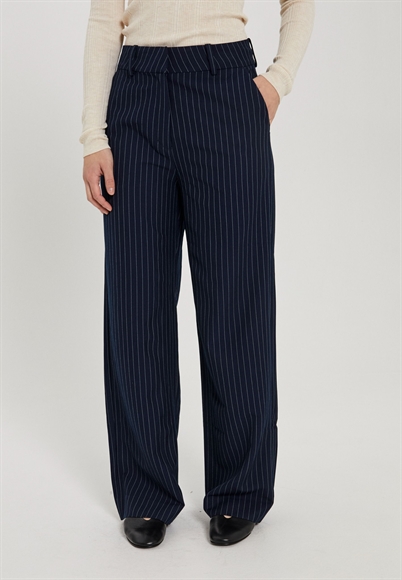 Norr Neo Bukser Navy Pinstripe - Shop Online Her