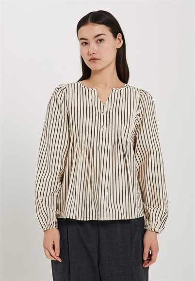 Norr Opal Stripe Bluse Black Stripe - Shop Online Her