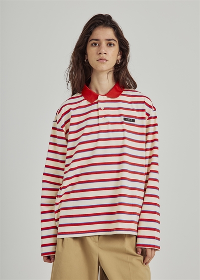 Norr Dagma LS Polo Ivory Red - Shop Online Her