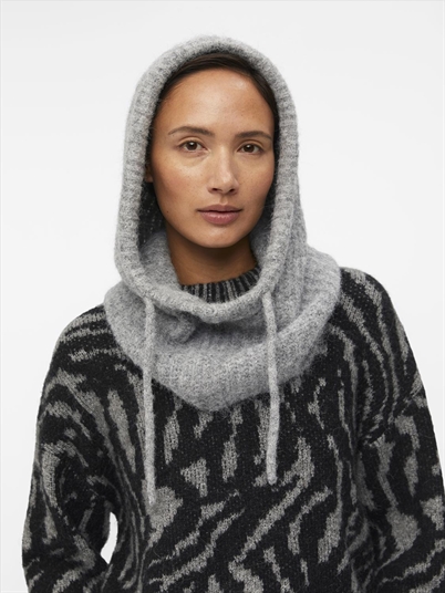 Object Objmilu Knit Balaclava Light Grey Melange - Shop Online Her