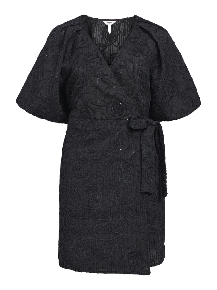 Object Objfara Wrap Dress Black - Shop Online Her