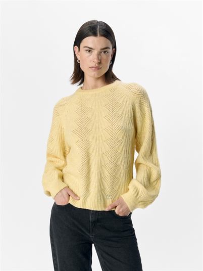 Object ObjFlora Knit Pullover Noos Daffodil Melange - Shop Online Her