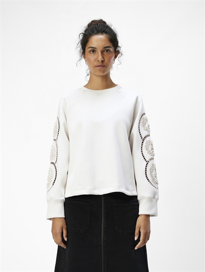 Object Objdorina Sweatshirt White Sand - Shop Online Hos Blossom