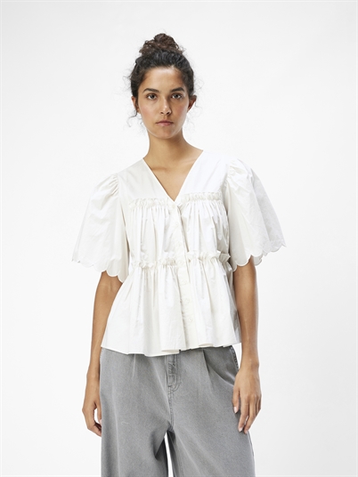 Object Objhope V-neck Top White Sand - Shop Online Hos Blossom