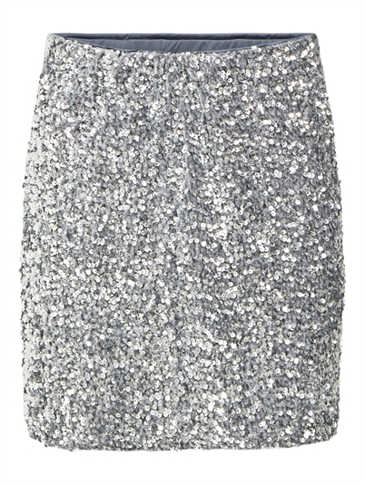 Object Objkinnie Mini Nederdel Asphalt Silver - Shop Online Hos Blossom