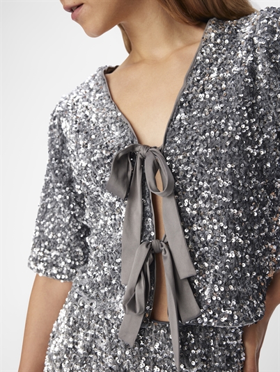 Object Objkkinnie 2/4 Tie Top Asphalt Silver - Shop Online Hos Blossom