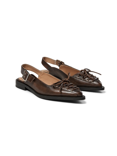 Pavement Athena Slingback Brown Matte Leather - Shop Online Her