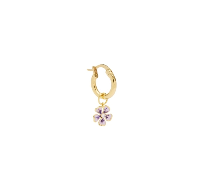 Pico Charlotte Hoop Flower Purple Øreringe Forgyldt - Shop Online Her