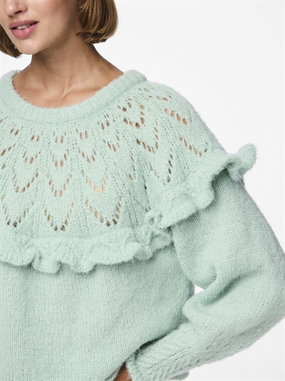 Pieces Pcrikka Strik Mist Green - Shop Online Hos Blossom