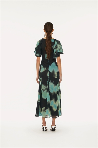 Rotate Birger Christensen Chiffon Flowy Maxi Kjole Blue Print Shop Online Hos Blossom