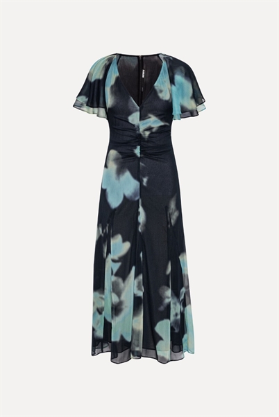 Rotate Birger Christensen Chiffon Flowy Maxi Kjole Blue Print Shop Online Hos Blossom