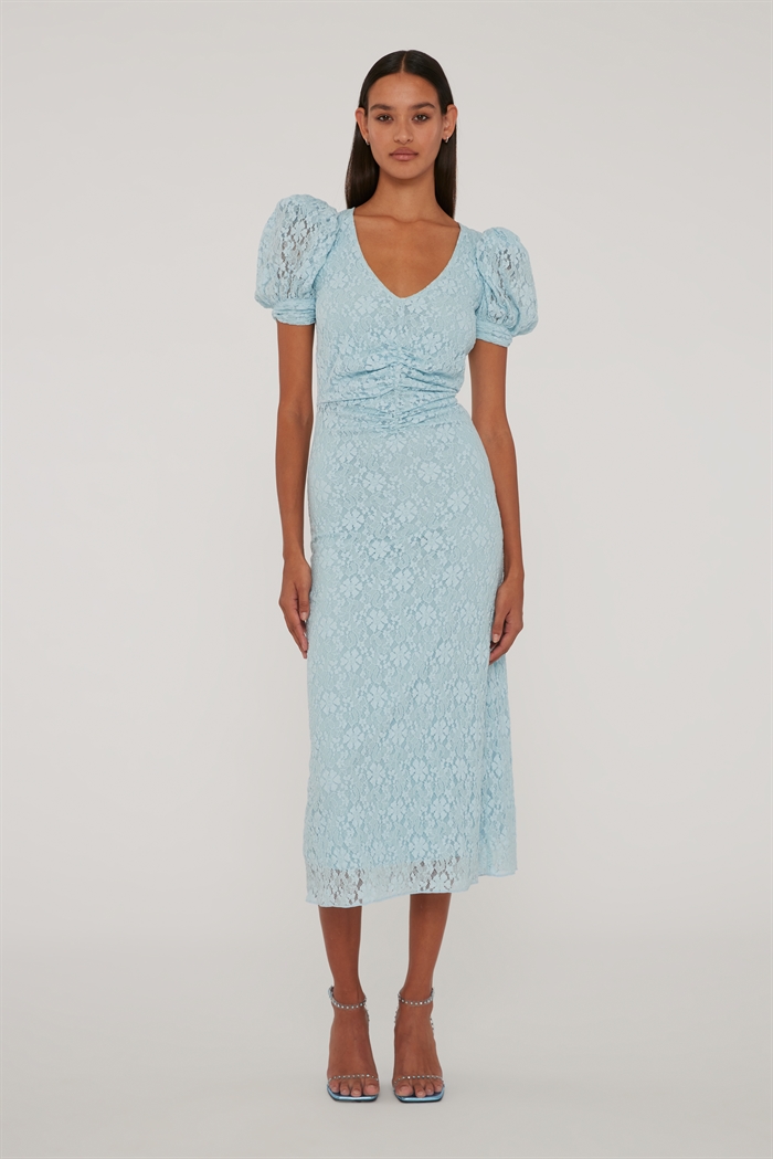 Rotate Birger Christensen Lace Puff Sleeve Kjole Omphalodes Shop Online Hos Blossom