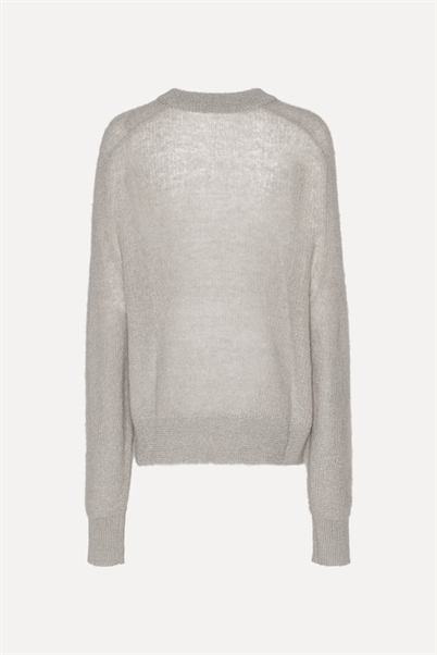 Rotate Birger Christensen Light Logo Strik Sweater Grey - Shop Online Hos Blossom