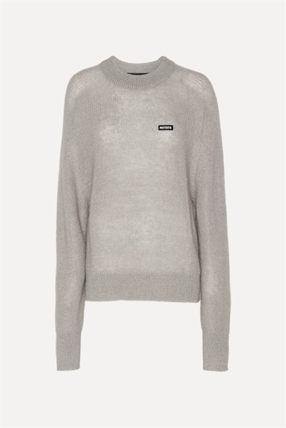 Rotate Birger Christensen Light Logo Strik Sweater Grey - Shop Online Hos Blossom