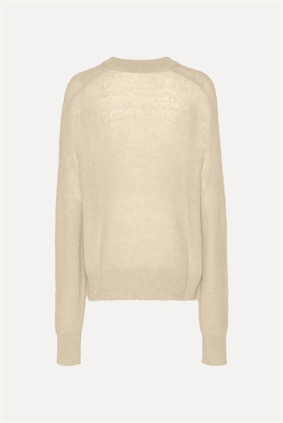 Rotate Birger Christensen Light Logo Strik Sweater Parchment - Shop Online Hos Blossom