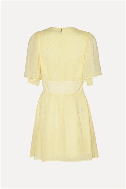 Rotate Birger Christensen Mini V-Neck Kjole Pastel Yellow Shop Online Hos Blossom