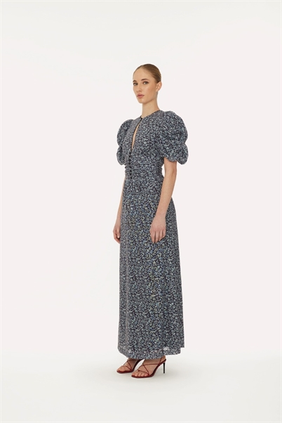 Rotate Birger Christensen Puff Sleeve Sequin Kjole Purple Print Shop Online Hos Blossom