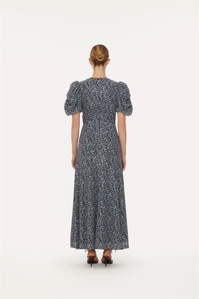 Rotate Birger Christensen Puff Sleeve Sequin Kjole Purple Print Shop Online Hos Blossom