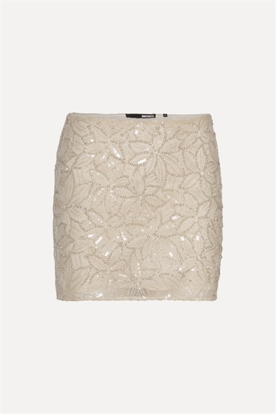 Rotate Birger Christensen Sequin Mini Nederdel Silver Birch Shop Online Hos Blossom