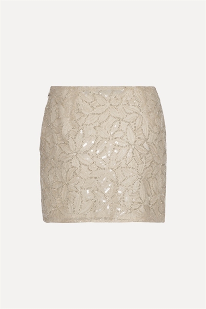 Rotate Birger Christensen Sequin Mini Nederdel Silver Birch Shop Online Hos Blossom