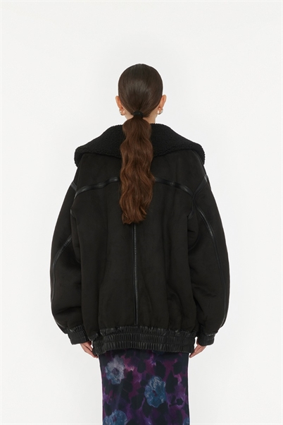 Rotate Birger Christensen Oversized Bomber Jacket Black - Shop Online Her