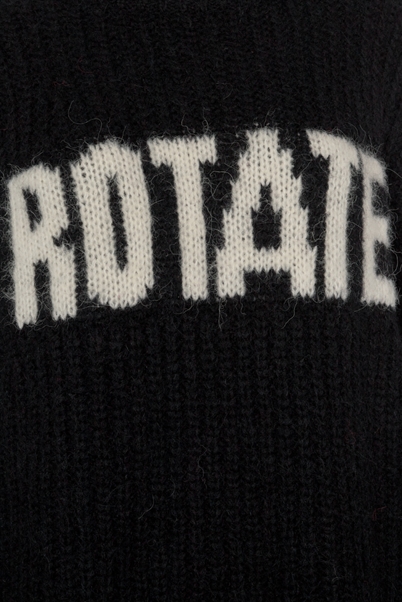 Rotate Birger Christensen Knitted Logo Sweater Black - Shop Online Her