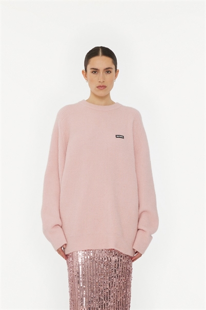 Rotate Birger Christensen Oversized Sweater Silver Pink - Shop Online Her