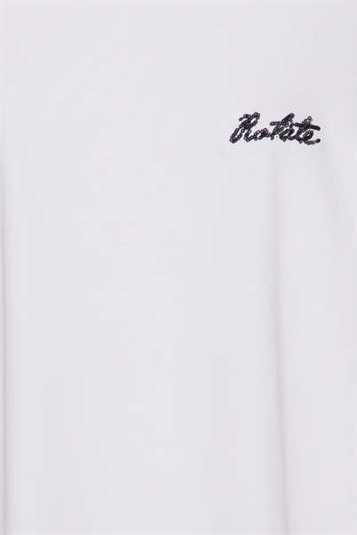 Rotate Birger Christensen Long Sleeve T-shirt Bright White - Shop Online Her