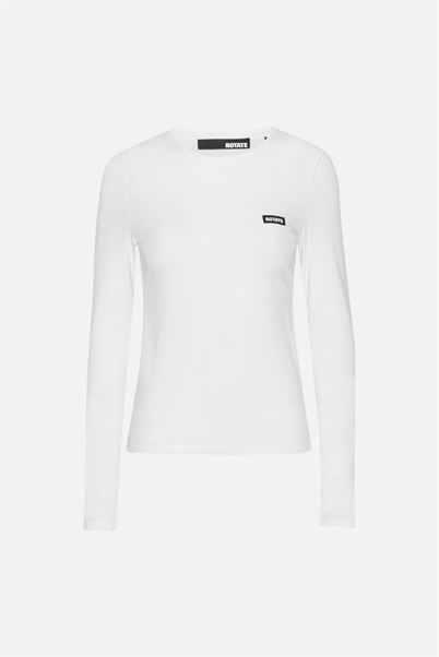 Rotate Birger Christensen Long Sleeve T-shirt Blanc De Blanc - Shop Online Her