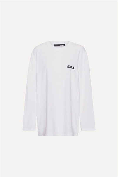 Rotate Birger Christensen Long Sleeve T-shirt Bright White - Shop Online Her