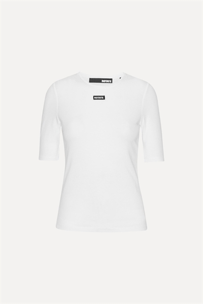 Rotate Birger Christensen Short Sleeve T-shirt Blanc de Blanc - Shop Online Her