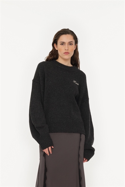 Rotate Birger Christensen  Knit Crewneck Sweater Nine Iron - Shop Online Her