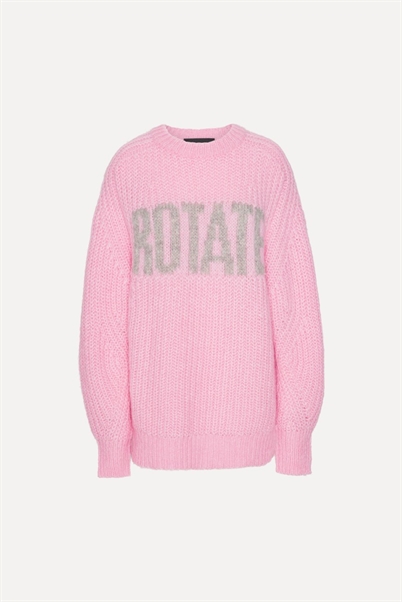 Rotate Birger Christensen Knitted Logo Sweater Lilac Sachet - Shop Online Her