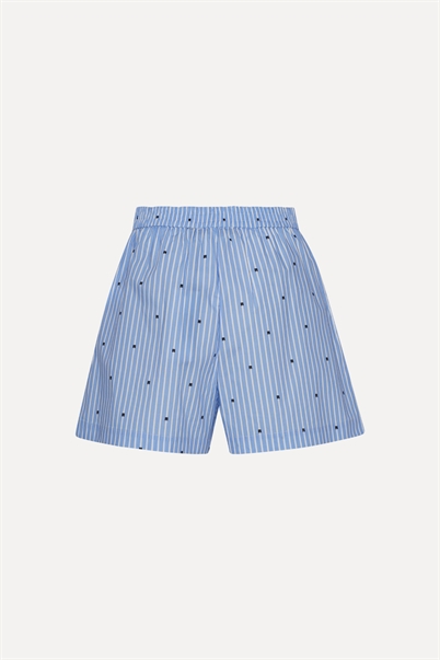 Rotate Sunday Elasticated Shorts Blue Logo Stripe Shop Online Hos Blossom