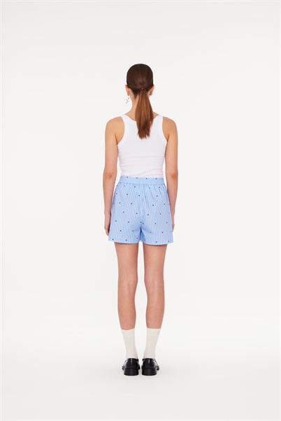 Rotate Sunday Elasticated Shorts Blue Logo Stripe Shop Online Hos Blossom