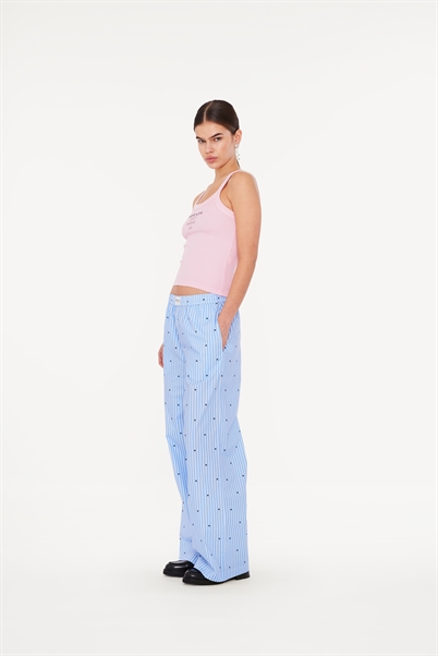 Rotate Sunday Highwaisted Bukser Blue Logo Stripe Shop Online Hos Blossom