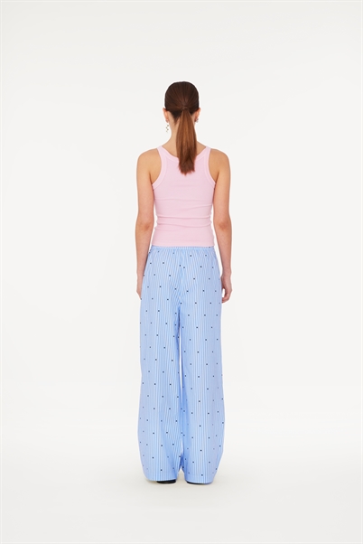 Rotate Sunday Highwaisted Bukser Blue Logo Stripe Shop Online Hos Blossom