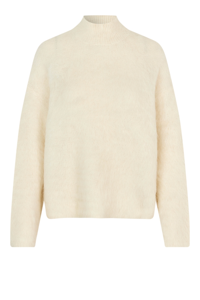 Second Female Isaky Knit T-Neck Eggnog - Shop Online Her