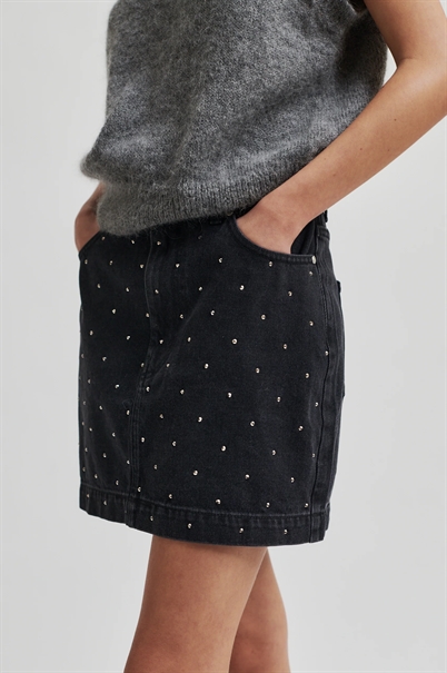 Second Female Jayden Denim Skirt Black Denim - Shop Online Her