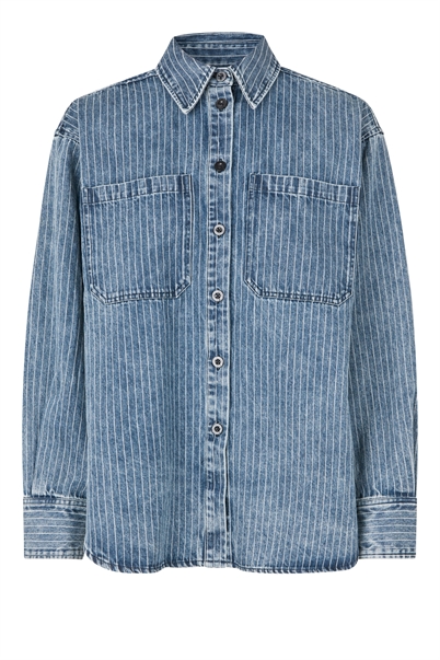 Second Female Tennesse Classic Skjorte Blue Denim - Shop Online Hos Blossom
