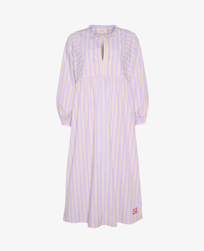 Sissel Edelbo Vera Dress Lavender Stripes - Shop Online Her