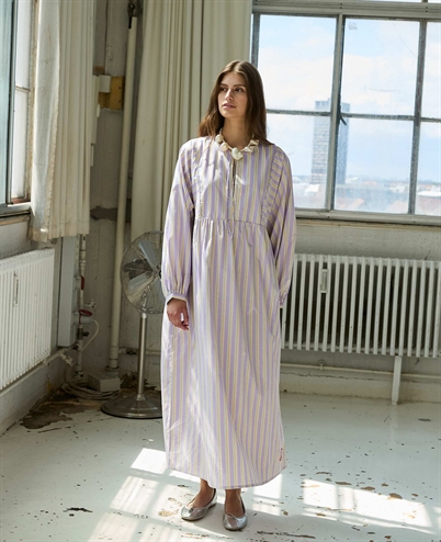 Sissel Edelbo Vera Dress Lavender Stripes - Shop Online Her