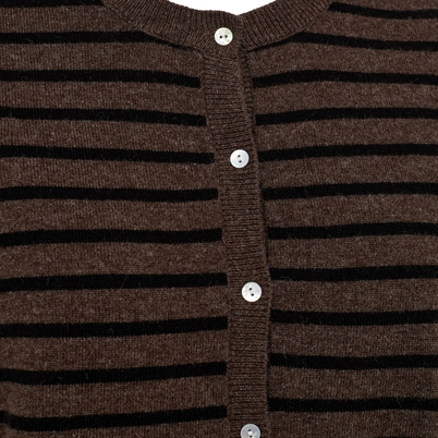 Sofie Schnoor SNOS432 Cardigan Dark Brown Black Striped-Shop Online Hos Blossom