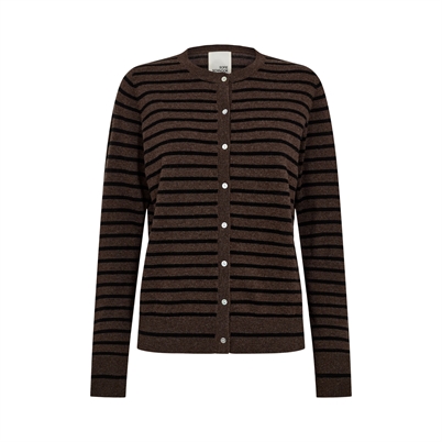 Sofie Schnoor SNOS432 Cardigan Dark Brown Black Striped-Shop Online Hos Blossom