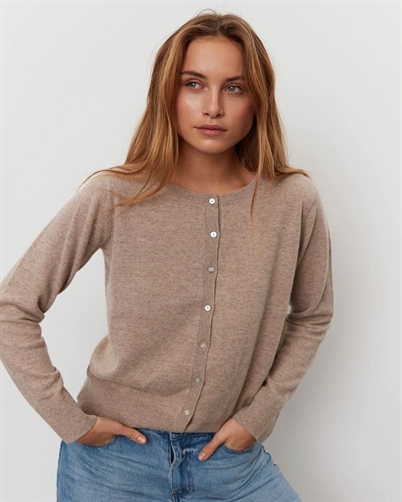 Sofie Schnoor Snos431 Cardigan Brown Melange-Shop Online Hos Blossom