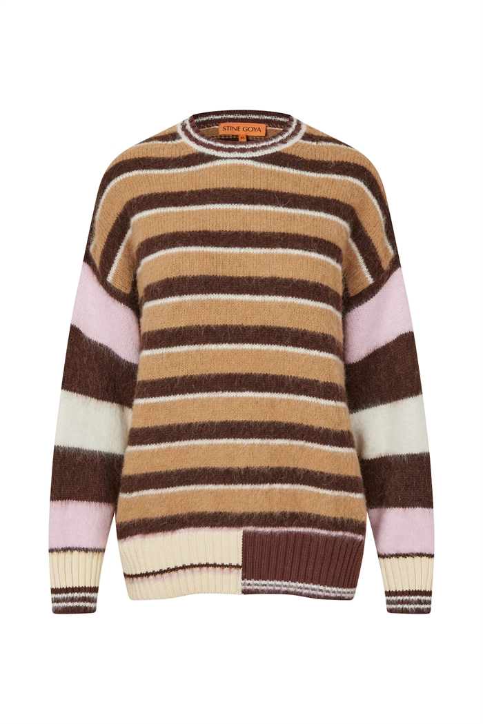 Stine Goya Long Sleeve Jumper Multi Stripes - Shop Online Her