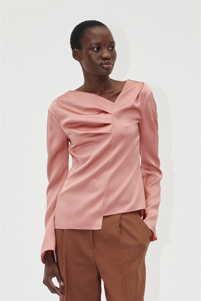 Stine Goya Asymmetrical Long Sleeve Top Rose Tan - Shop Online Hos Blossom