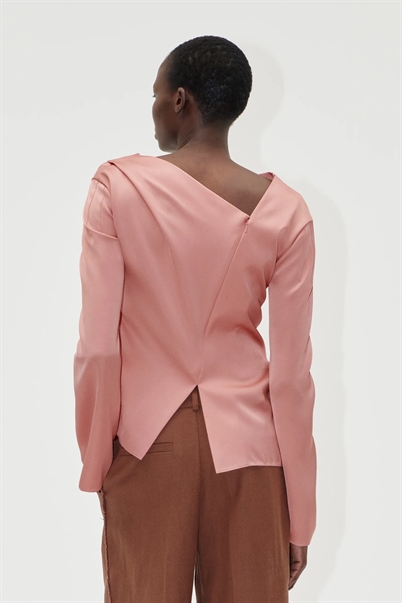 Stine Goya Asymmetrical Long Sleeve Top Rose Tan - Shop Online Hos Blossom