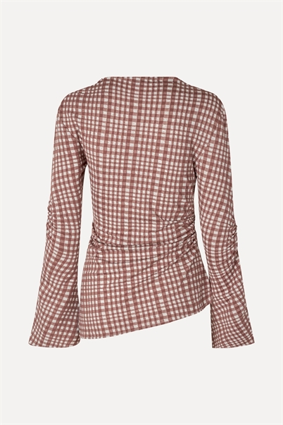 Stine Goya SGClementine Bluse Brown Check - Shop online Her