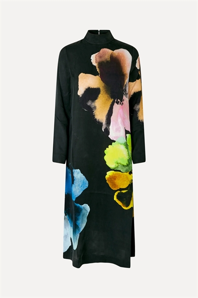 Stine Goya Long Sleeve Midi Kjole Watercolour Bloom - Shop Online Her